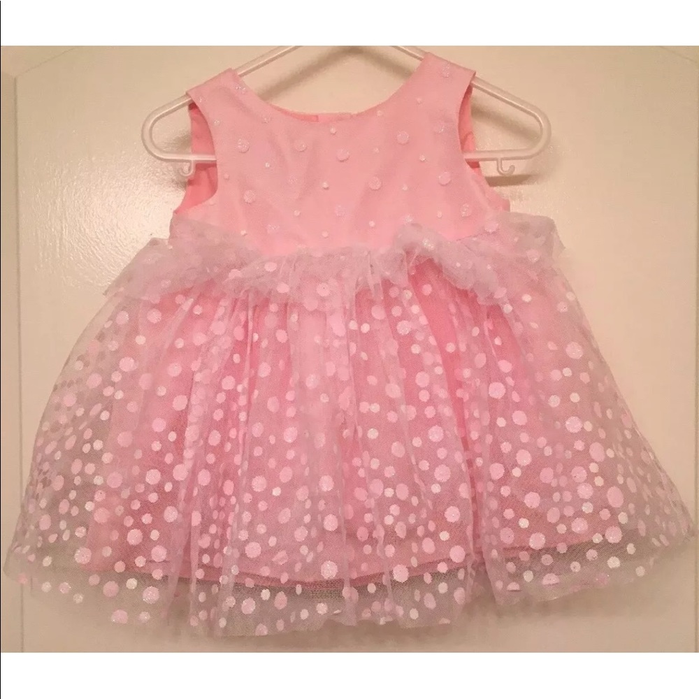 Rosenau Baby Girl Pink Glitter Dress 6m Bloomers